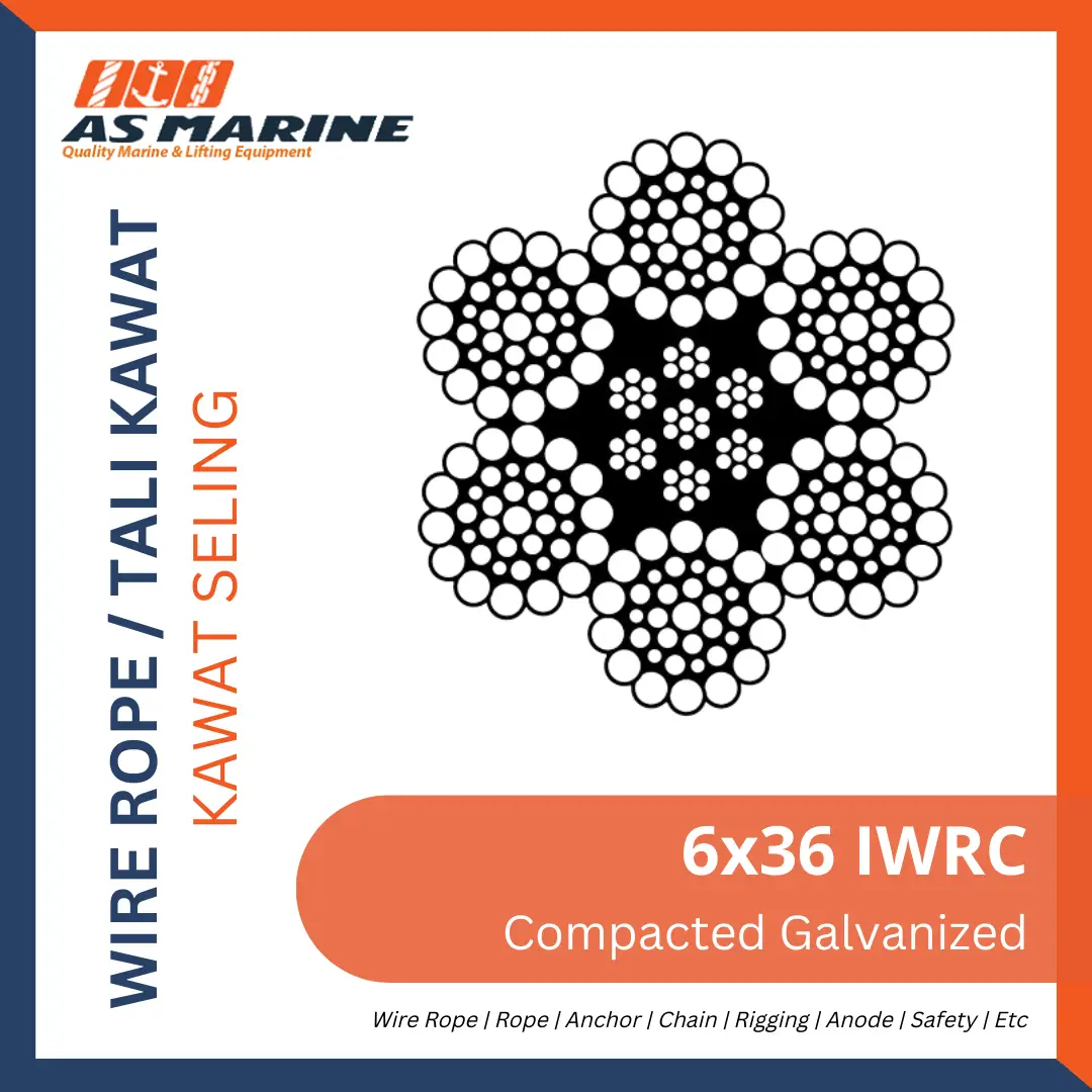 Wire Rope 6x36 (WS) IWRC Galvanized Compacted